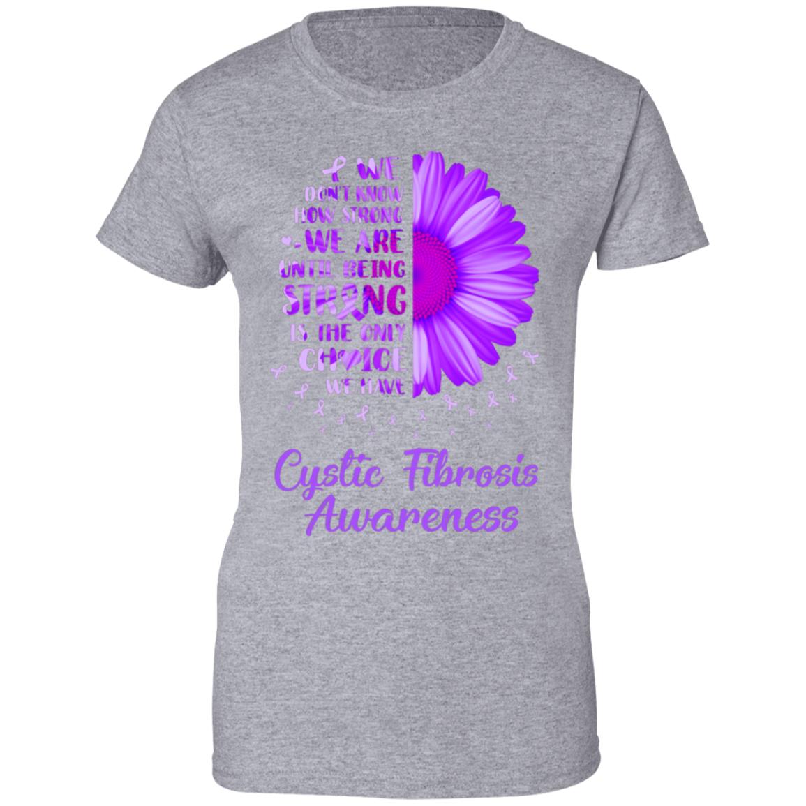 Being Strong Daisy Flower Purple Cystic Fibrosis Awareness T-Shirt & Hoodie | Teecentury.com