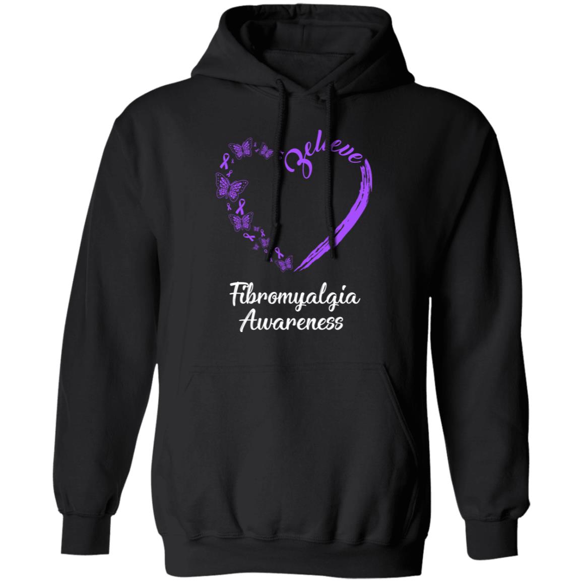 Butterfly Believe Fibromyalgia Awareness Ribbon Gifts T-Shirt & Hoodie | Teecentury.com