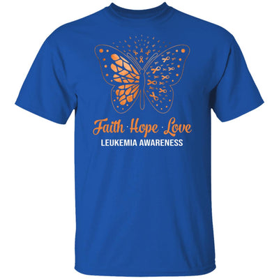 Faith Hope Love Orange Butterfly Leukemia Awareness T-Shirt & Hoodie | Teecentury.com