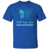 Faith Hope Love Teal Butterfly Ovarian Cancer Awareness T-Shirt & Hoodie | Teecentury.com