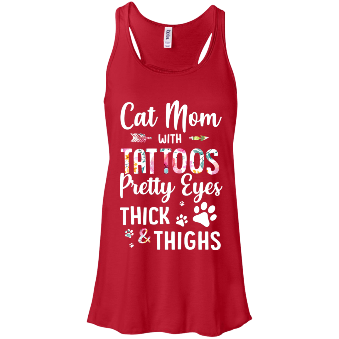 Cat Mom With Tattoos Pretty Eyes Thick Thighs T-Shirt & Tank Top | Teecentury.com