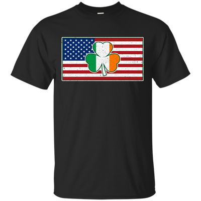 Shamrock Irish Ireland American USA Flag Gift T-Shirt & Hoodie | Teecentury.com