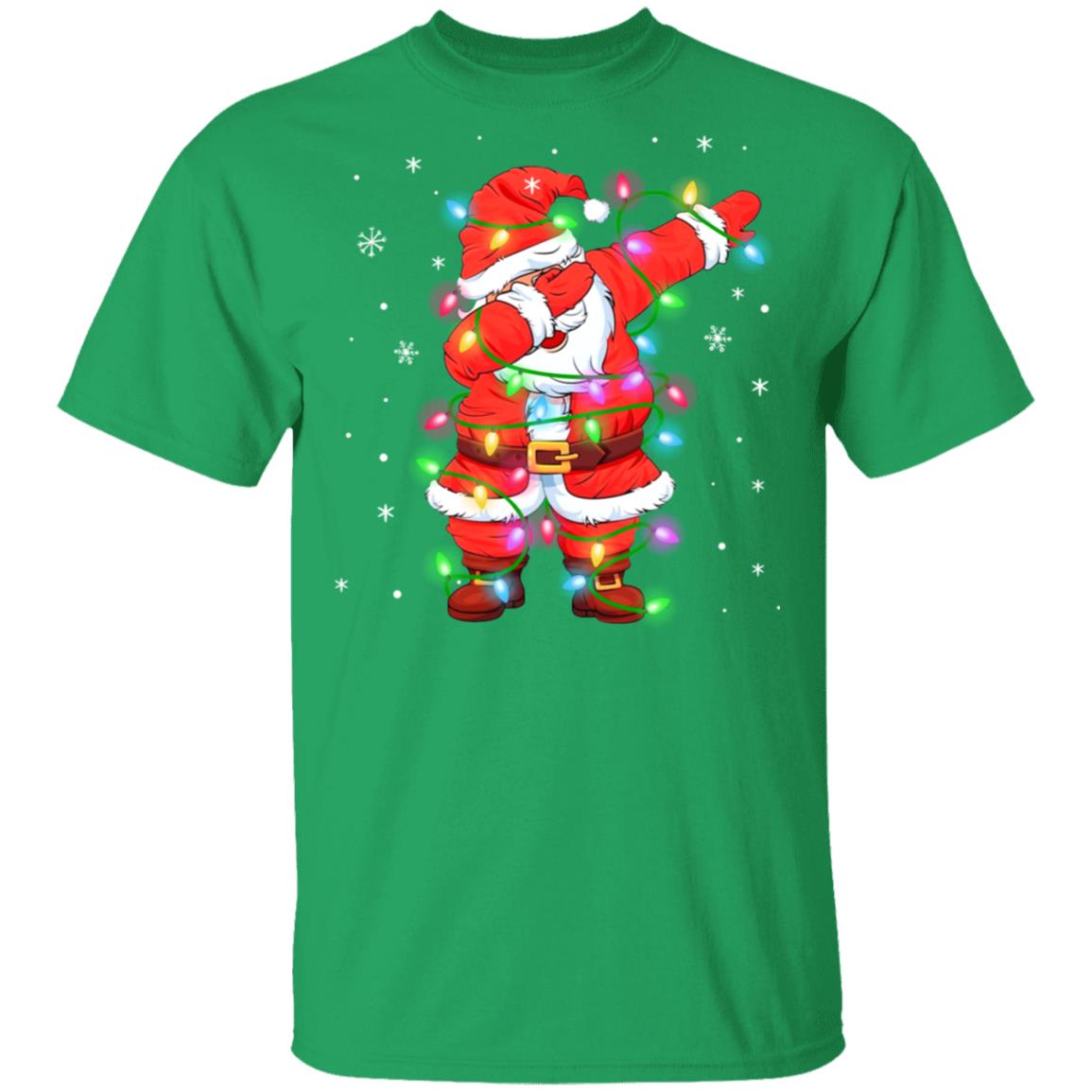 Dabbing Santa Shirt For Boys Girls Christmas Tree Lights T-Shirt & Sweatshirt | Teecentury.com