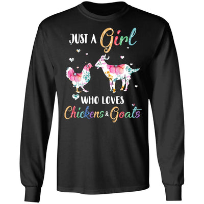 Just A Girl Who Loves Chickens And Goats Funny Cute Lover T-Shirt & Hoodie | Teecentury.com