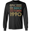 Epic Since October 1990 Vintage 32th Birthday Gifts T-Shirt & Hoodie | Teecentury.com