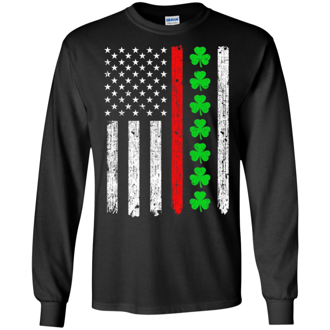 Thin Red Line Shamrock Irish St Patricks Day Fireman T-Shirt & Hoodie | Teecentury.com