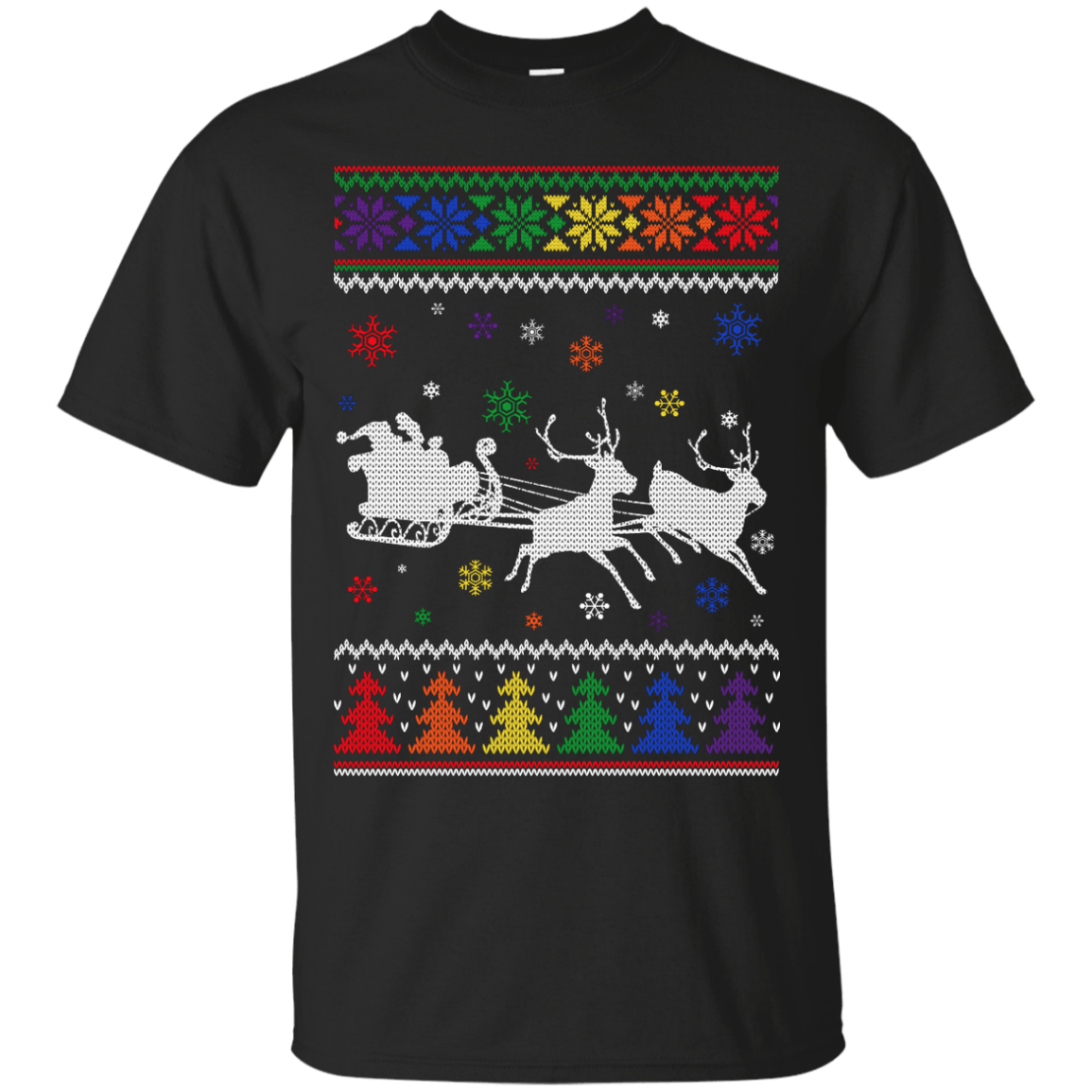Rainbow Christmas Through The Snow Together T-Shirt & Hoodie | Teecentury.com