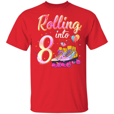 8 Years Old Birthday Girls Roller Skates 80's 8th Birthday Youth Youth Shirt | Teecentury.com