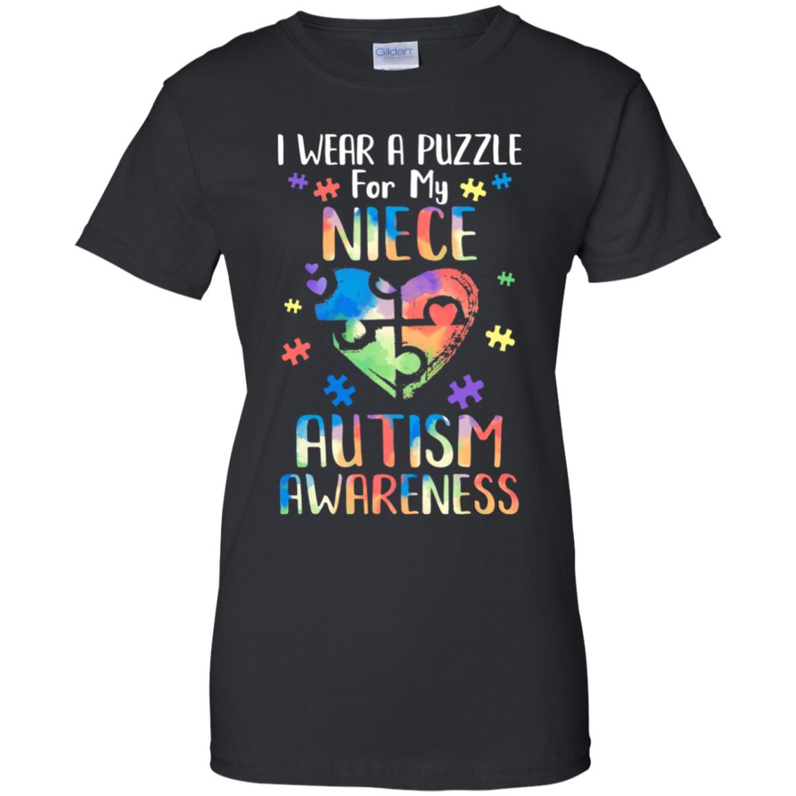I Wear A Puzzle For My Niece Autism Awareness T-Shirt & Hoodie | Teecentury.com