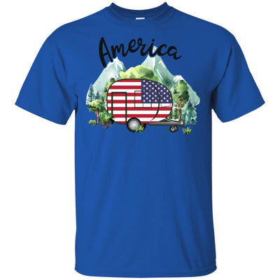 America Camping Camper American Flag Independence Day Gift T-Shirt & Hoodie | Teecentury.com
