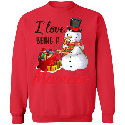 I Love Being A Mamaw Snowman Gift For Christmas Day T-Shirt & Sweatshirt | Teecentury.com