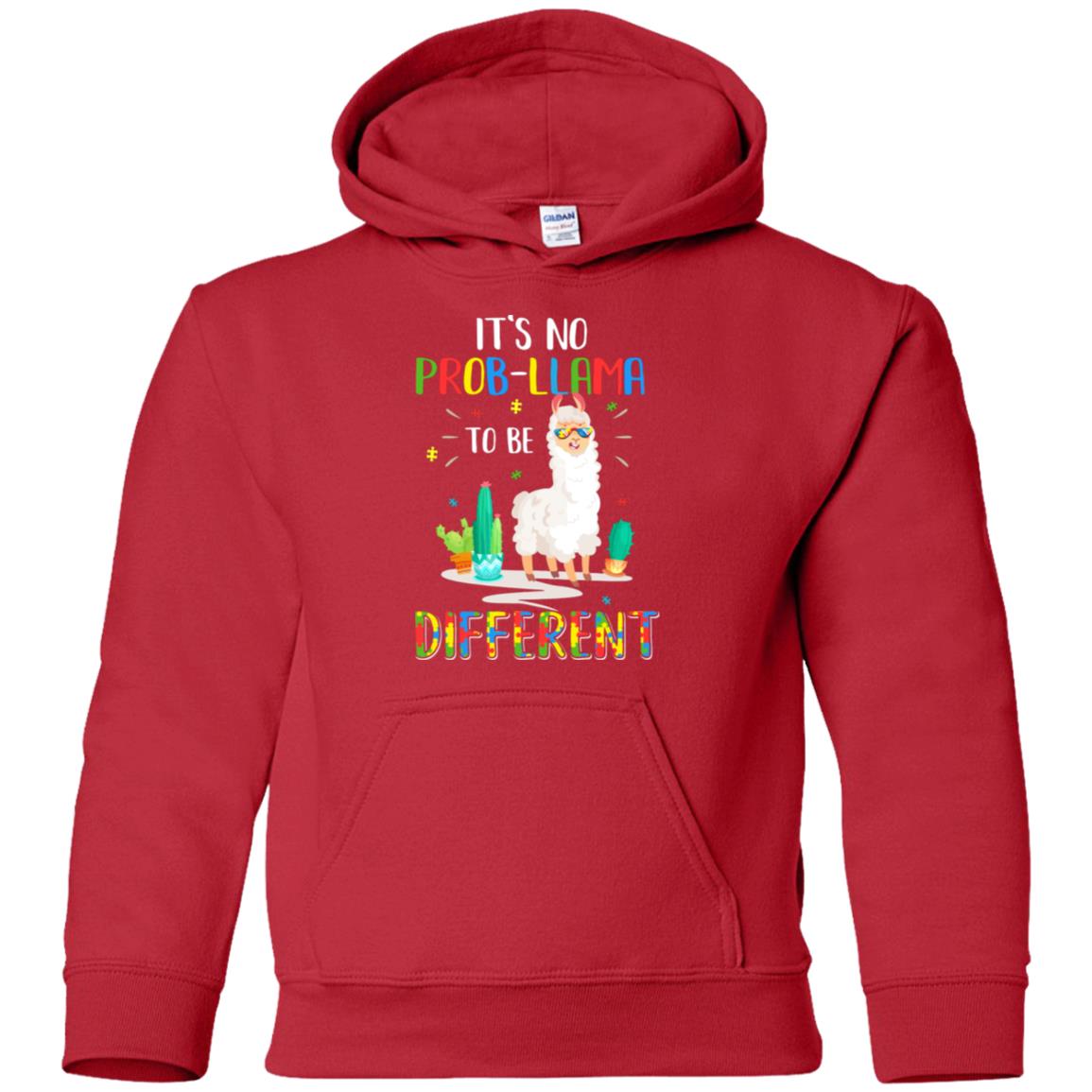 No Prob Llama To Be Different Llama Autism Awareness Gift Youth Youth Shirt | Teecentury.com