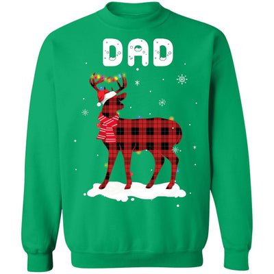 Dad Deer Red Plaid Christmas Family Matching Pajamas T-Shirt & Sweatshirt | Teecentury.com