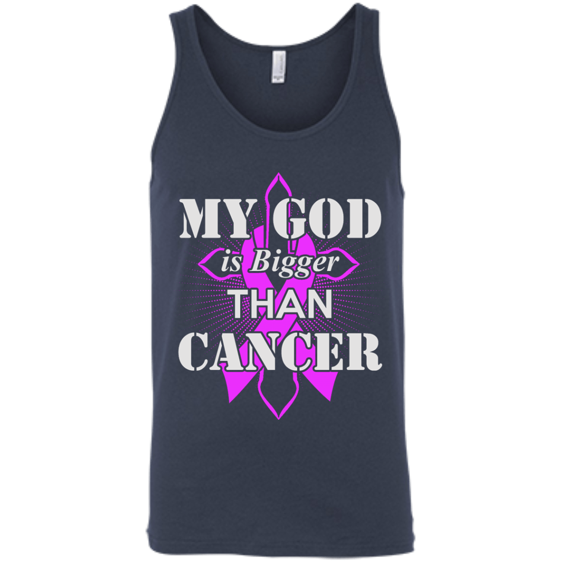 My God Is Bigger Than Cancer Purple Awareness Ribbon T-Shirt & Hoodie | Teecentury.com