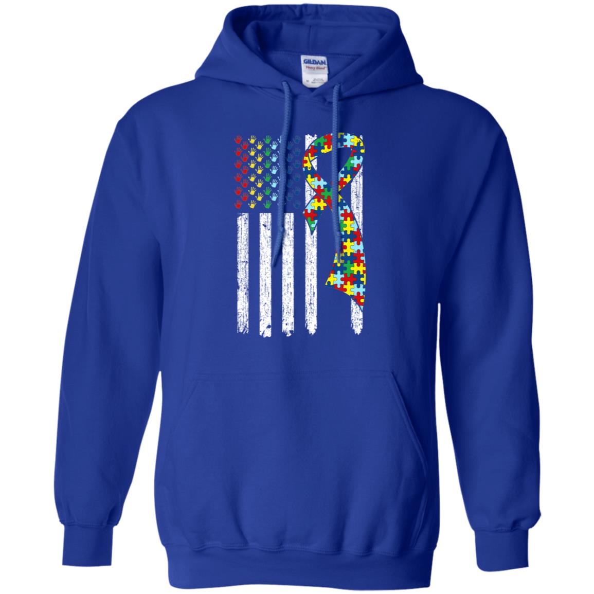 Support Autism Awareness American Flag T-Shirt & Hoodie | Teecentury.com