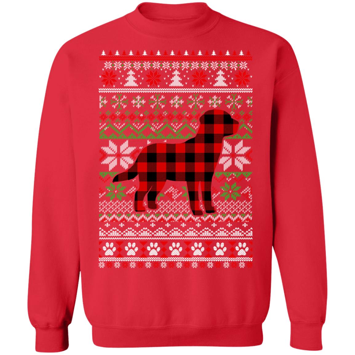 Labrador Red Plaid Ugly Christmas Sweater Gifts T-Shirt & Sweatshirt | Teecentury.com