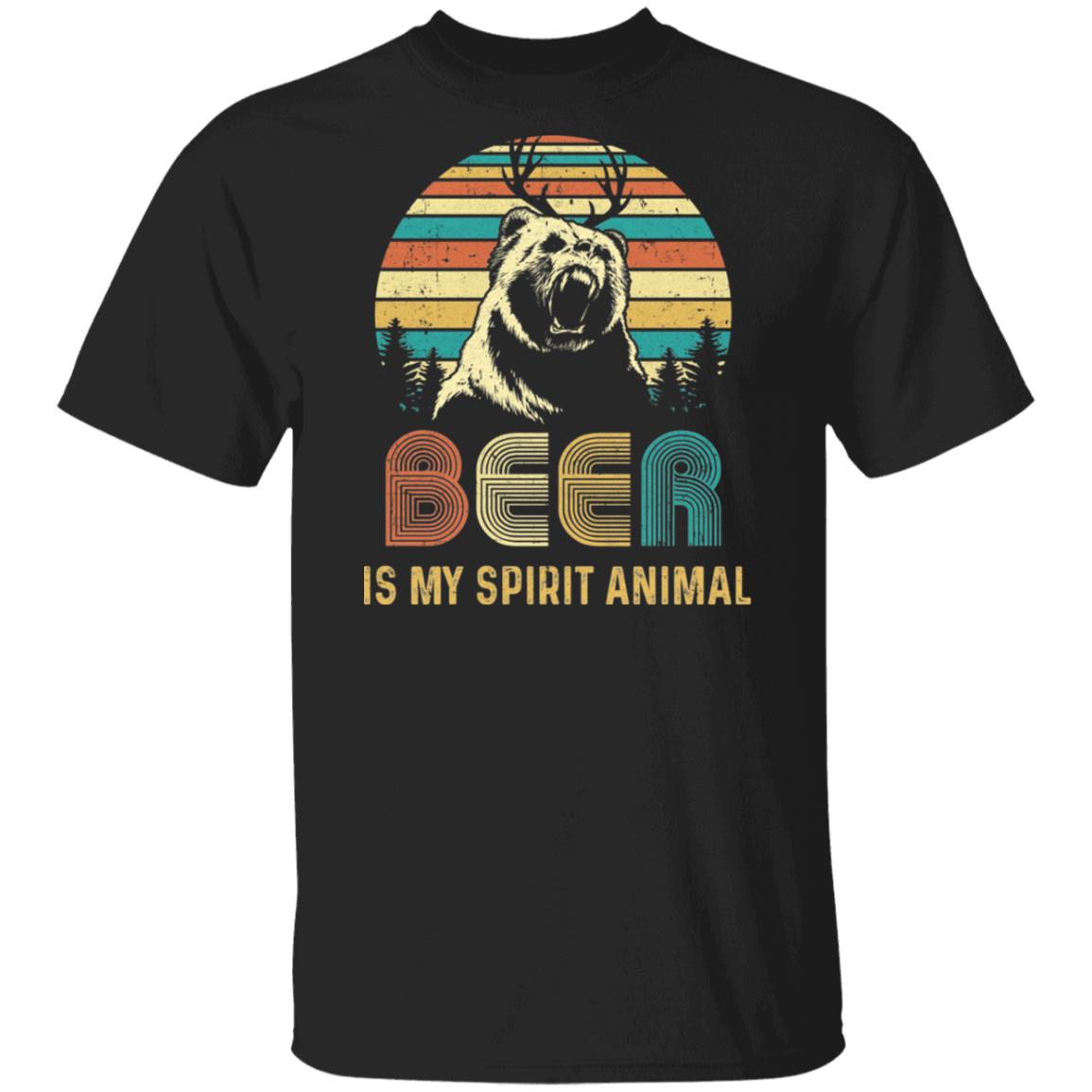 Beer Is My Spirit Animal Vintage Bear Lover Gifts T-Shirt & Hoodie | Teecentury.com