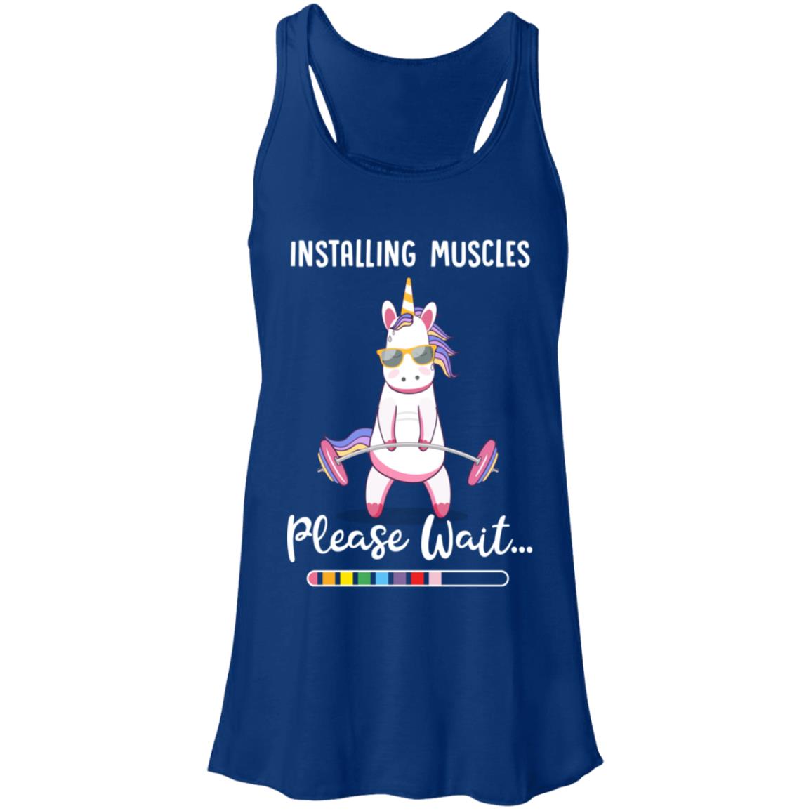 Installing Muscles Please Wait Funny Unicorn Fitness T-Shirt & Tank Top | Teecentury.com