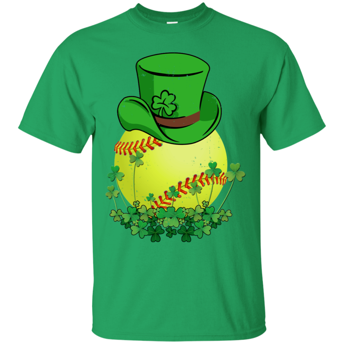 Shamrock Softball Leprechaun St Patricks Day T-Shirt & Hoodie | Teecentury.com