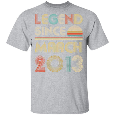 Legend Since March 2013 Vintage 9th Birthday Gifts Youth Youth Shirt | Teecentury.com
