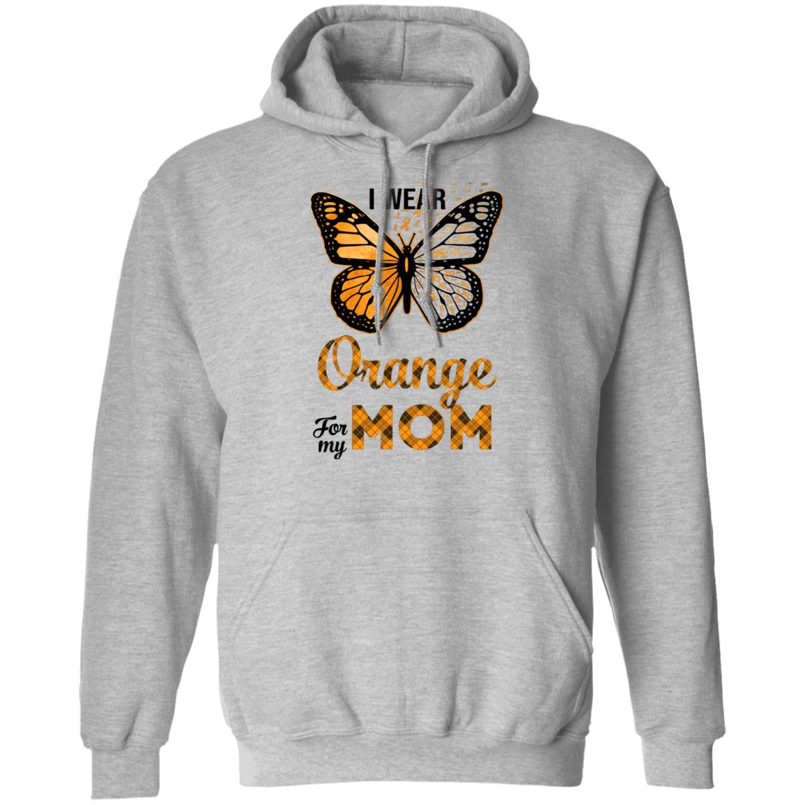 I Wear Orange For My Mom Butterfly Leukemia MS Awareness T-Shirt & Hoodie | Teecentury.com