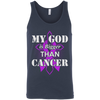 My God Is Bigger Than Cancer Violet Awareness Ribbon T-Shirt & Hoodie | Teecentury.com