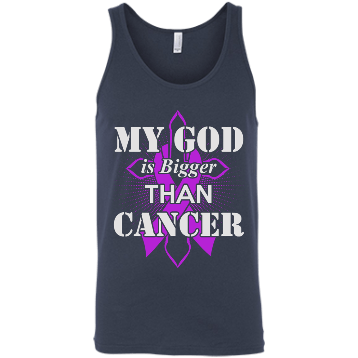 My God Is Bigger Than Cancer Violet Awareness Ribbon T-Shirt & Hoodie | Teecentury.com