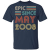 Epic Since May 2008 Vintage 14th Birthday Gifts Youth Youth Shirt | Teecentury.com