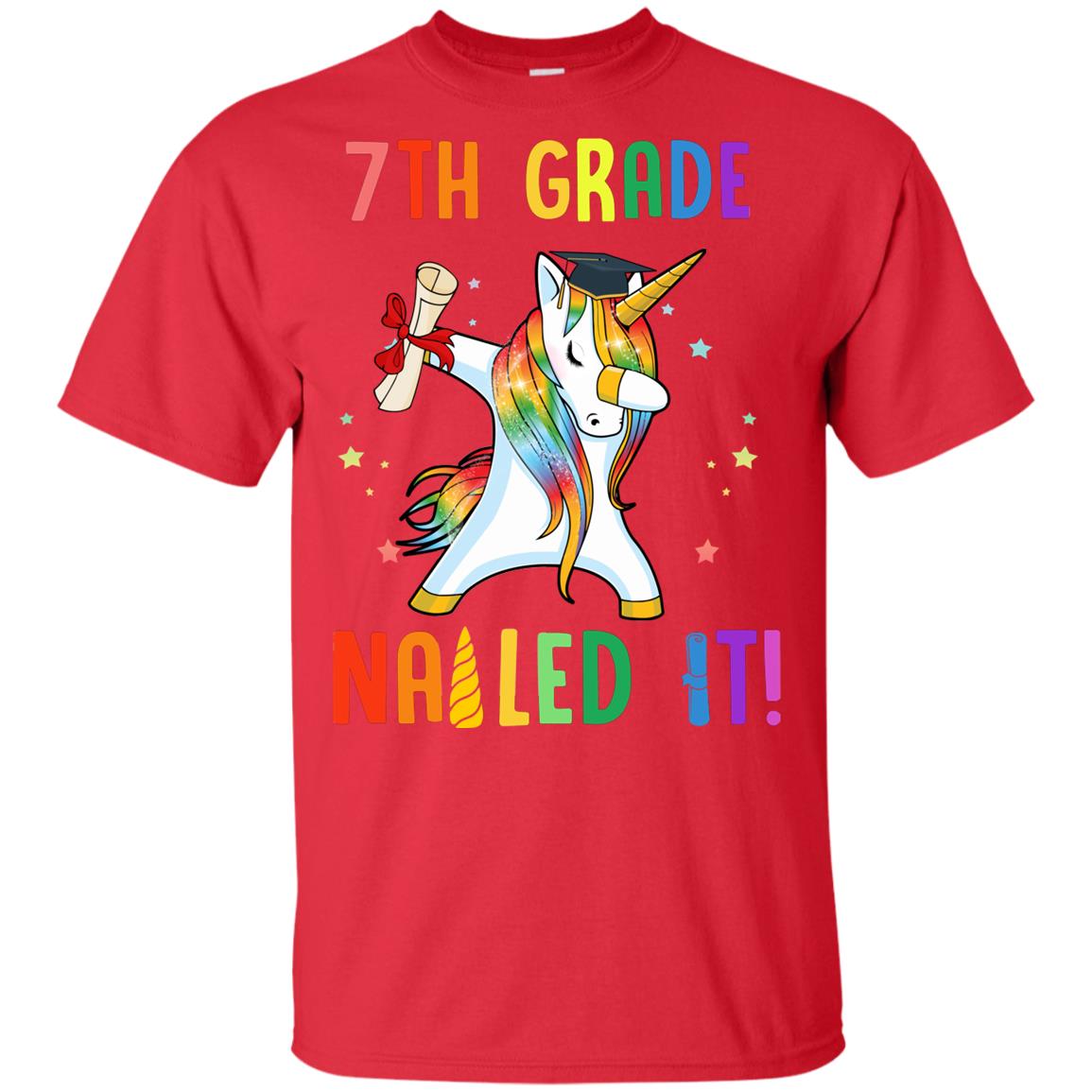 Dabbing 7th Grade Unicorn Nailed It Graduation Class Of 2022 Youth Youth Shirt | Teecentury.com