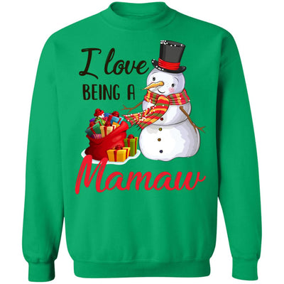 I Love Being A Mamaw Snowman Gift For Christmas Day T-Shirt & Sweatshirt | Teecentury.com