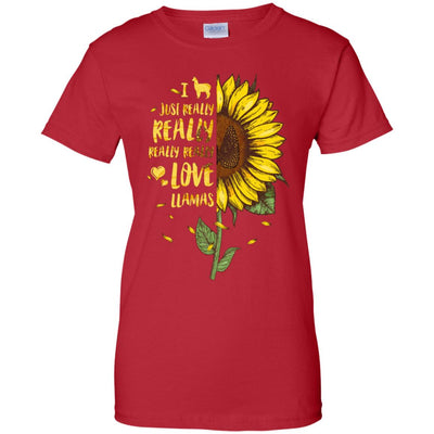 I Just Really Really Love Llamas Sunflower T-Shirt & Tank Top | Teecentury.com