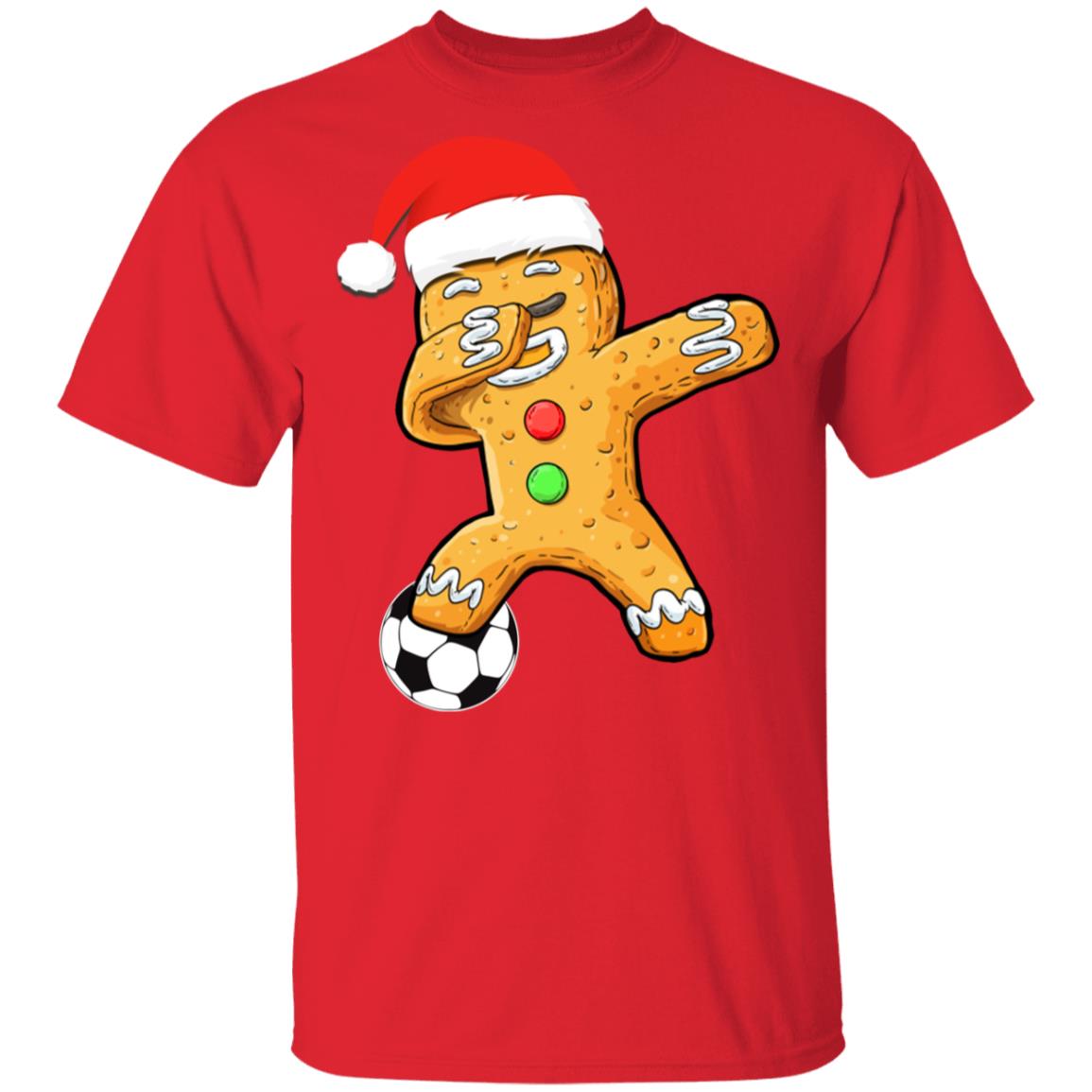 Dabbing Gingerbread Santa Soccer Christmas Pajama Gifts T-Shirt & Sweatshirt | Teecentury.com