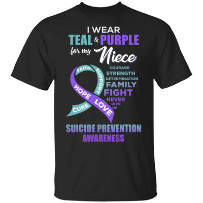 Suicide Prevention I Wear Teal And Purple For My Niece T-Shirt & Hoodie | Teecentury.com