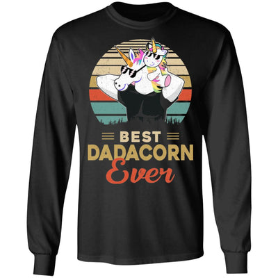 Vintage Best Dadacorn Ever Dad And Baby Unicorn Father's Day T-Shirt & Hoodie | Teecentury.com