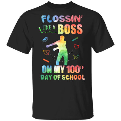 Flossin Like Boss 100 Day Of School Teacher Gift Youth Youth Shirt | Teecentury.com