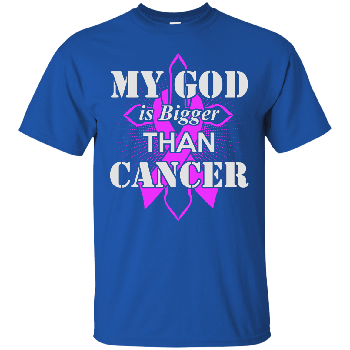 My God Is Bigger Than Cancer Purple Awareness Ribbon T-Shirt & Hoodie | Teecentury.com