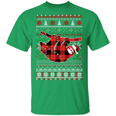 Red Plaid Buffalo Sloth Pajamas Family Christmas Sweater T-Shirt & Sweatshirt | Teecentury.com