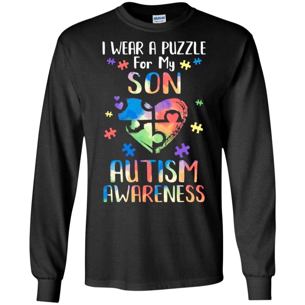 I Wear A Puzzle For My Son Autism Awareness T-Shirt & Hoodie | Teecentury.com
