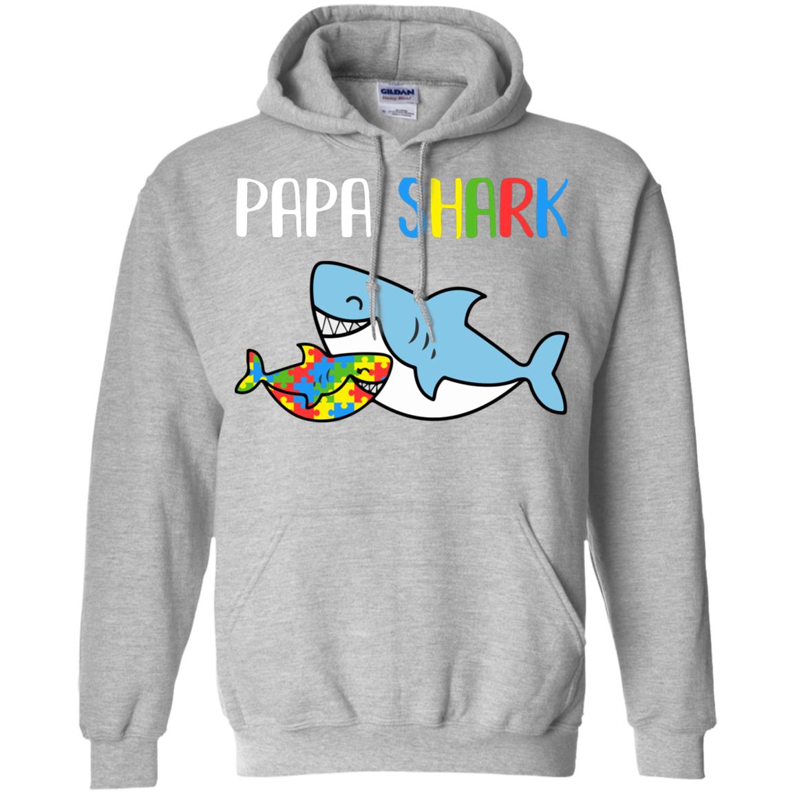 Papa Shark Support Autism Awareness For Grandchild T-Shirt & Hoodie | Teecentury.com
