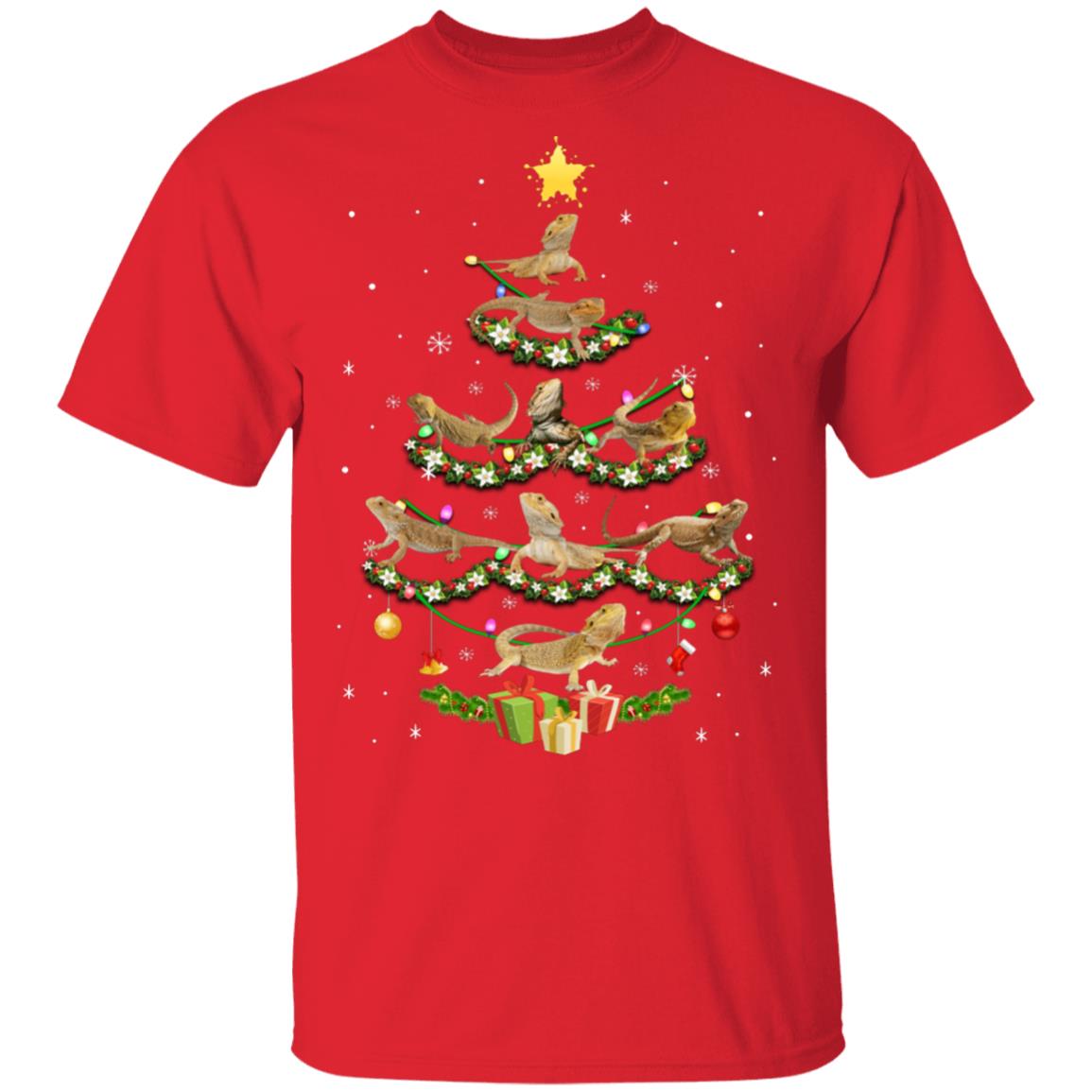 Bearded Dragon Christmas Tree Funny Reptile Lover Xmas Gifts T-Shirt & Sweatshirt | Teecentury.com