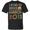 Legend Since March 2011 Vintage 11th Birthday Gifts Youth Youth Shirt | Teecentury.com