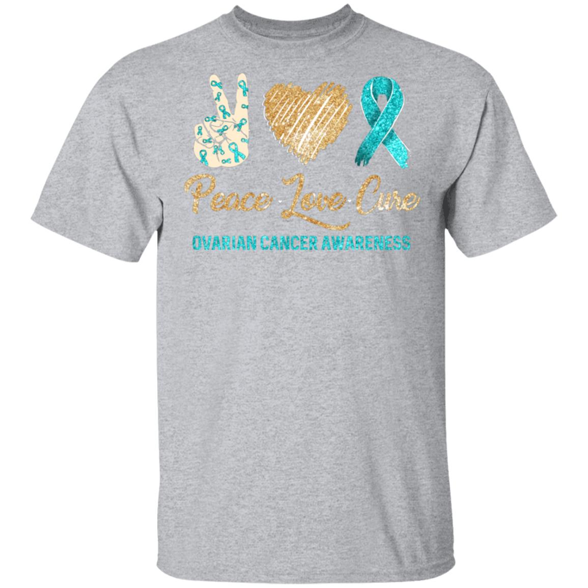 Peace Love Cure Ovarian Cancer Awareness T-Shirt & Hoodie | Teecentury.com