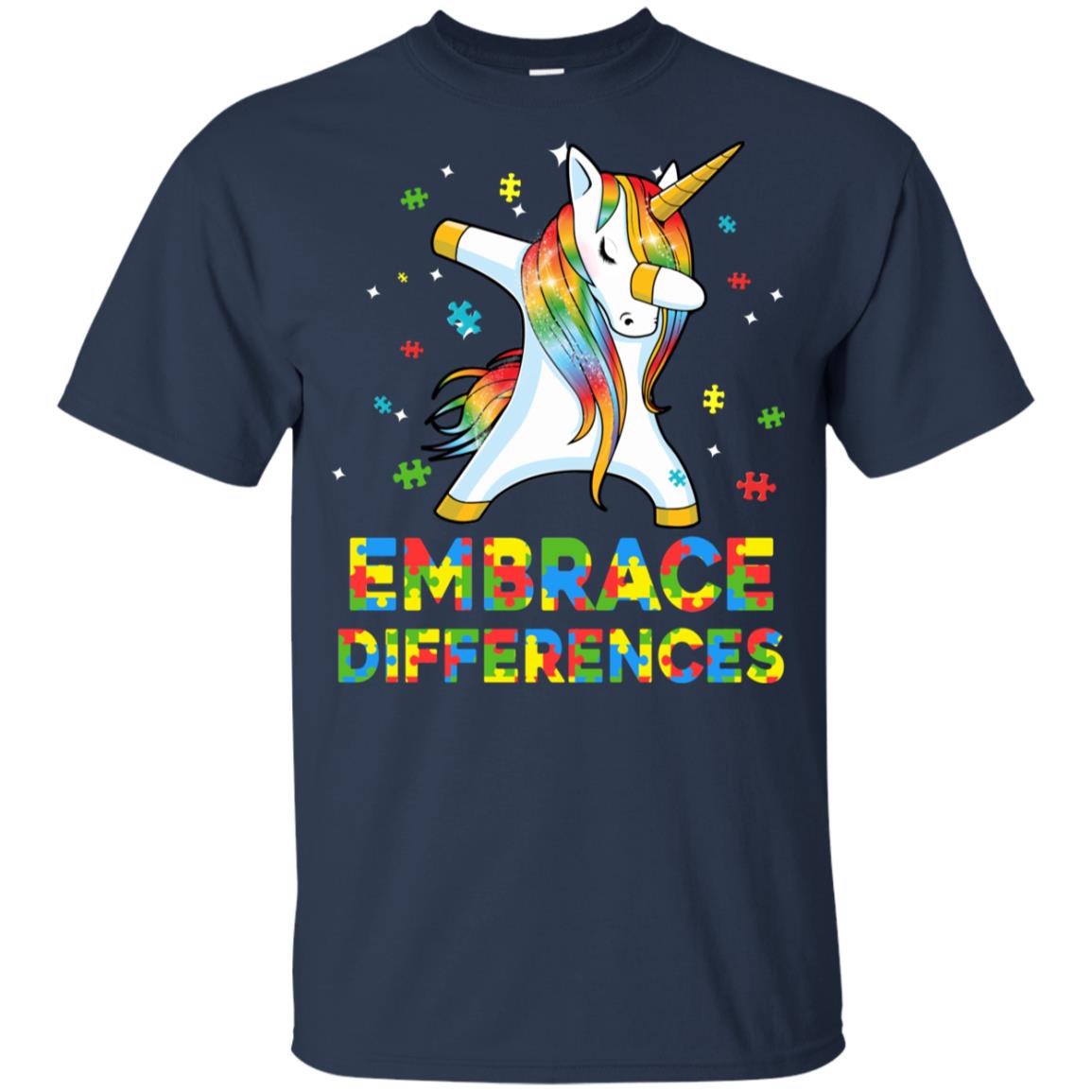 Dabbing Unicorn Autism Awareness Embrace Differences Youth Youth Shirt | Teecentury.com