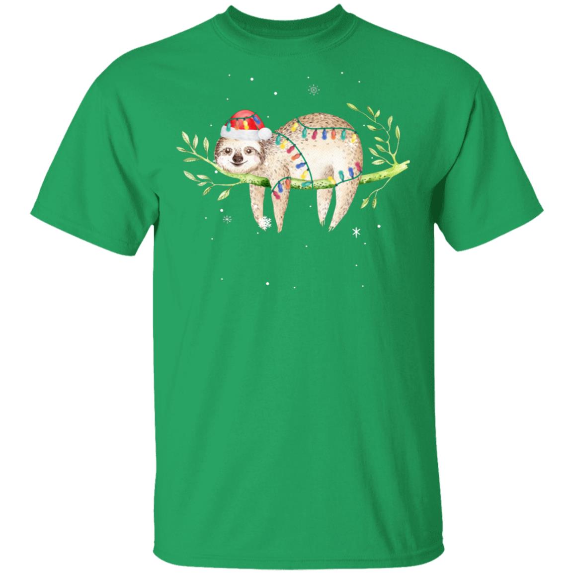 Santa Sloth Christmas Lights Sloth Lover Christmas Gift T-Shirt & Sweatshirt | Teecentury.com