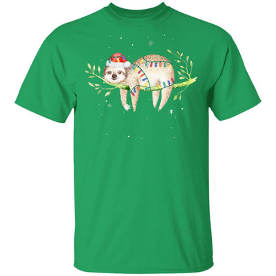 Santa Sloth Christmas Lights Sloth Lover Christmas Gift T-Shirt & Sweatshirt | Teecentury.com