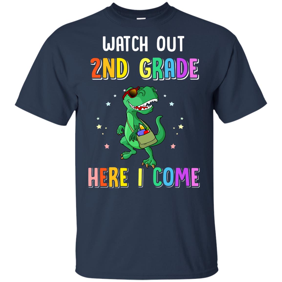 2nd Grade Here I Come Dinosaur Back To School Youth Youth Shirt | Teecentury.com