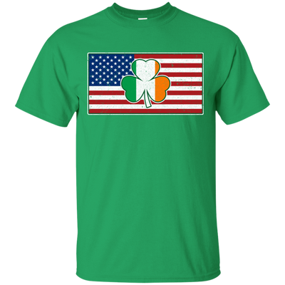 Shamrock Irish Ireland American USA Flag Gift T-Shirt & Hoodie | Teecentury.com