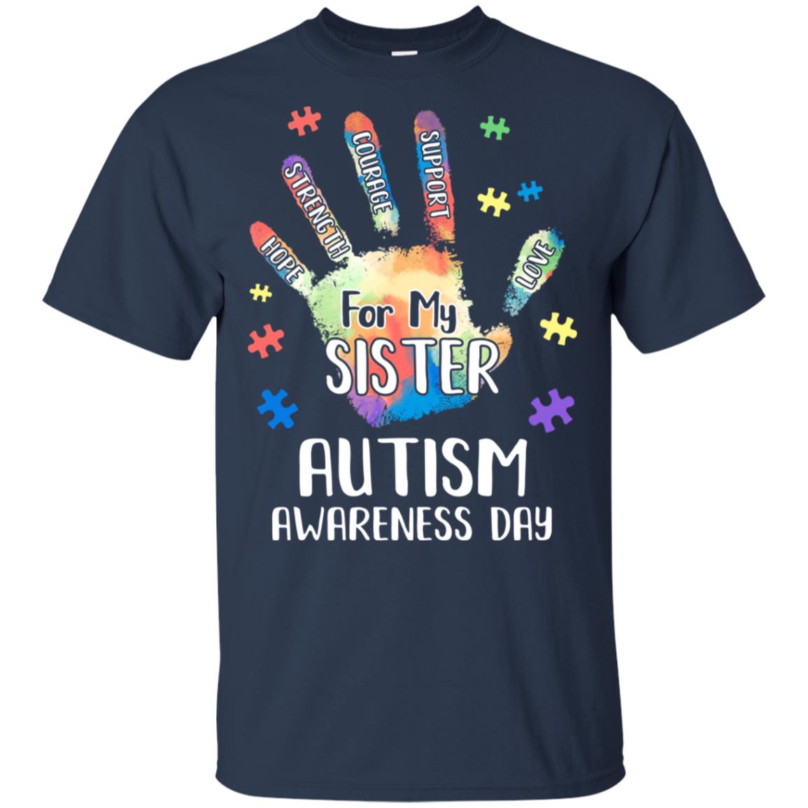 Support Autism Awareness For My Sister Puzzle Gift T-Shirt & Hoodie | Teecentury.com