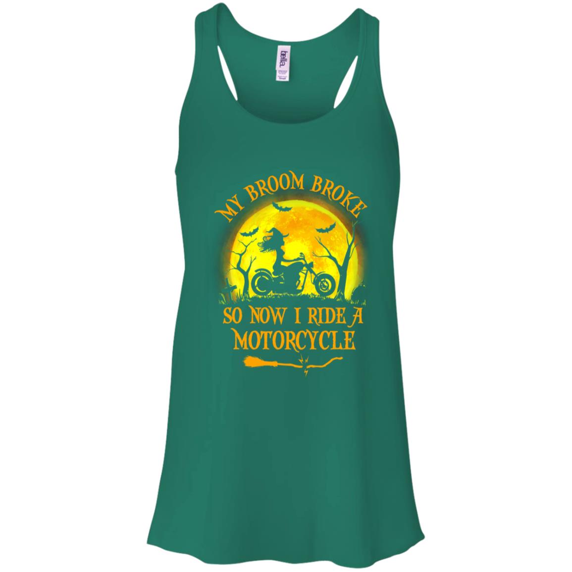 Funny Halloween My Broom Broke So Now I Ride A Motorcycle T-Shirt & Tank Top | Teecentury.com