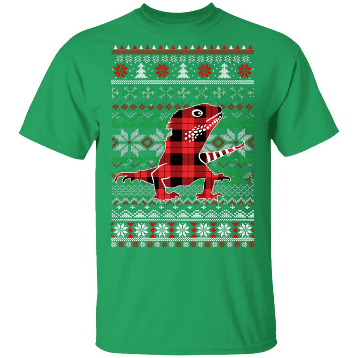 Bearded Dragon Red Plaid Ugly Christmas Sweater Funny Gifts T-Shirt & Sweatshirt | Teecentury.com